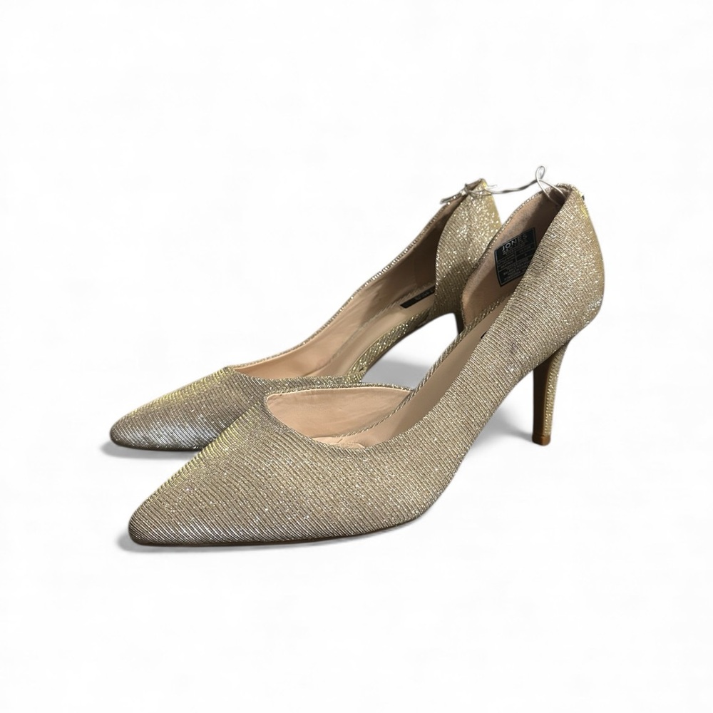 NEW! Jones New York Beatrix Sparkly Heels Women’s Fashion Shoes Party Gold 9 M